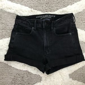 American Eagle High Rise Black Jean Shorts